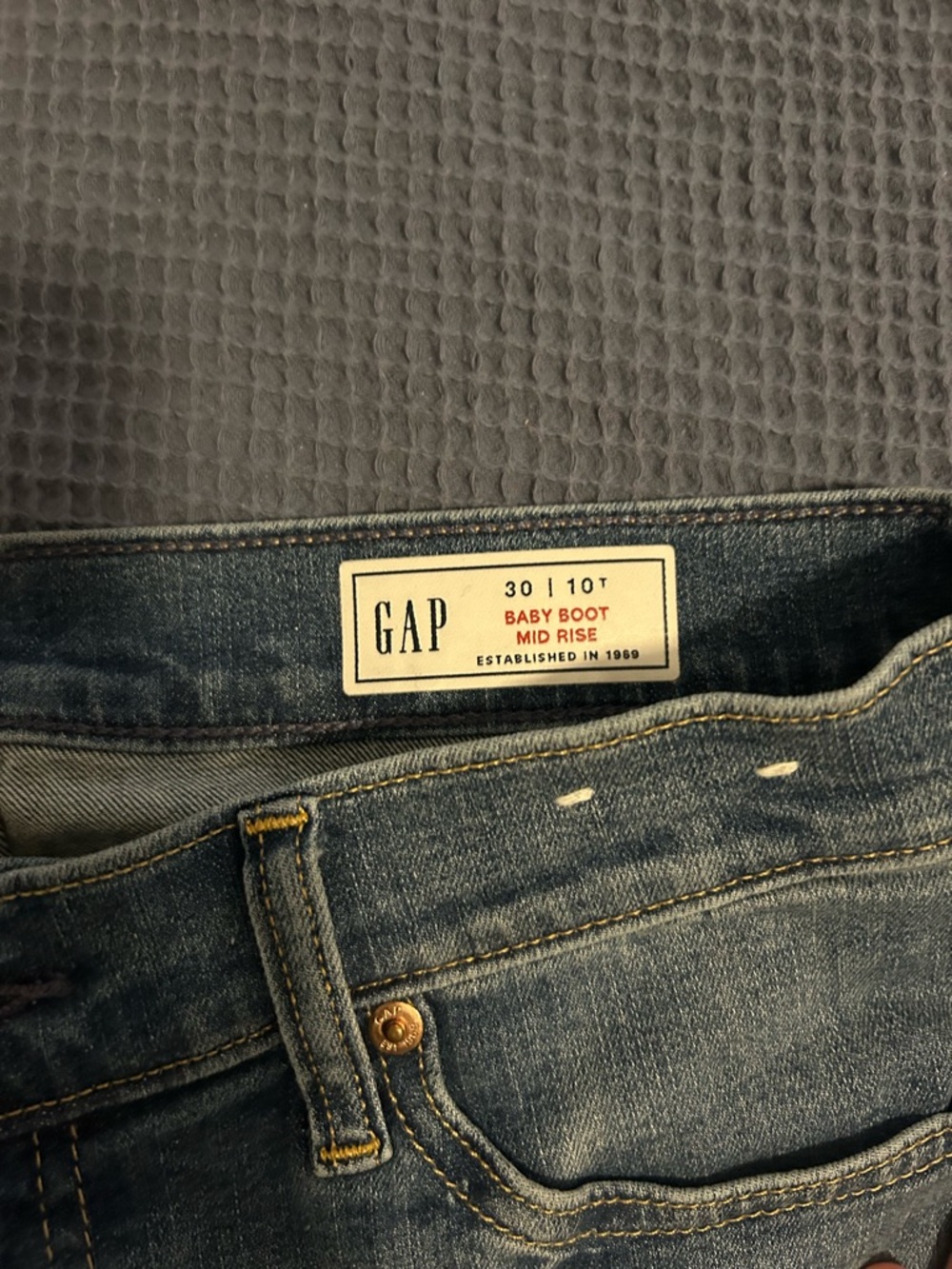 GAP Baby Boot Mid Rise Jeans in Dark Denim Blue